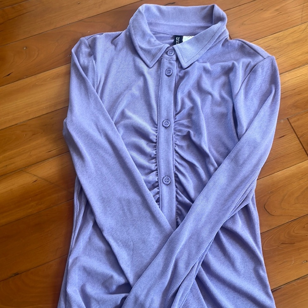 Purple Button Down Dress
